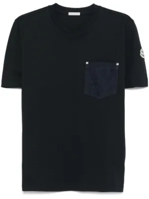 Moncler logo-patch T-shirt | Blue | FARFETCH BH