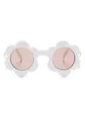 Monnalisa flower shape-frame sunglasses - White