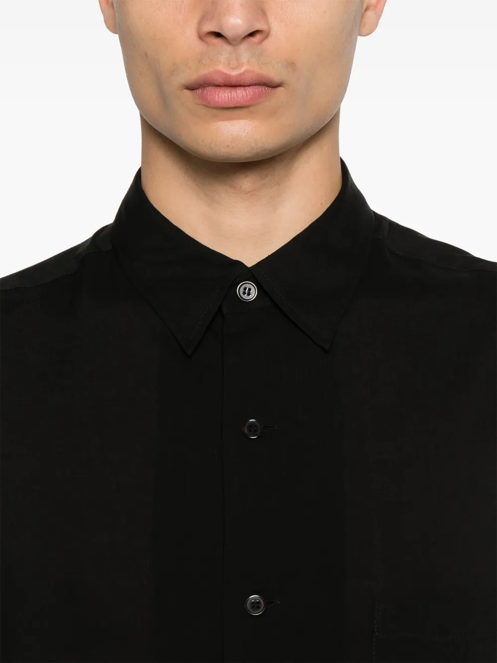Yohji Yamamoto Slim-fit overhemd Zwart