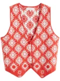 Chinti & Parker x Laura Whitmore patterned-jacquard waistcoat - Orange