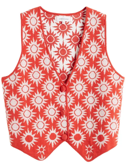 Chinti & Parker chaleco con motivo en jacquard en colaboración con Laura Whitmore