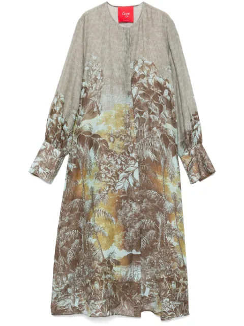 CO.GO botanical-print midi dress