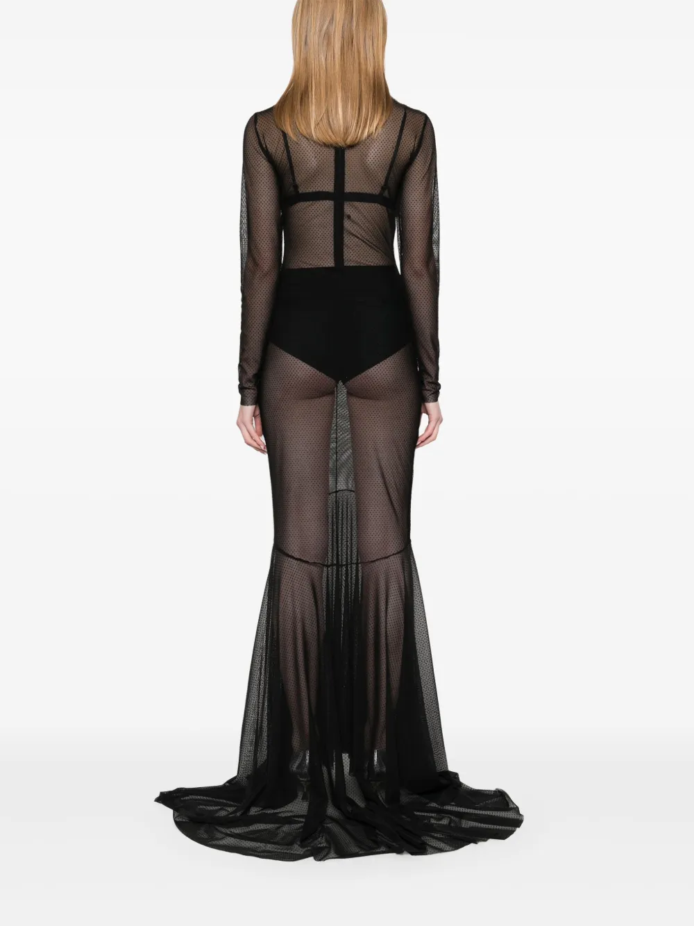 Atu Body Couture Point d'esprit maxi-jurk Zwart