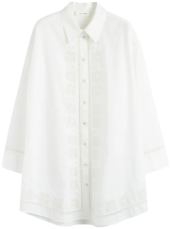 white broderie anglaise shirt dress Chinti & Parker broderie-anglaise Shirt Dress | White