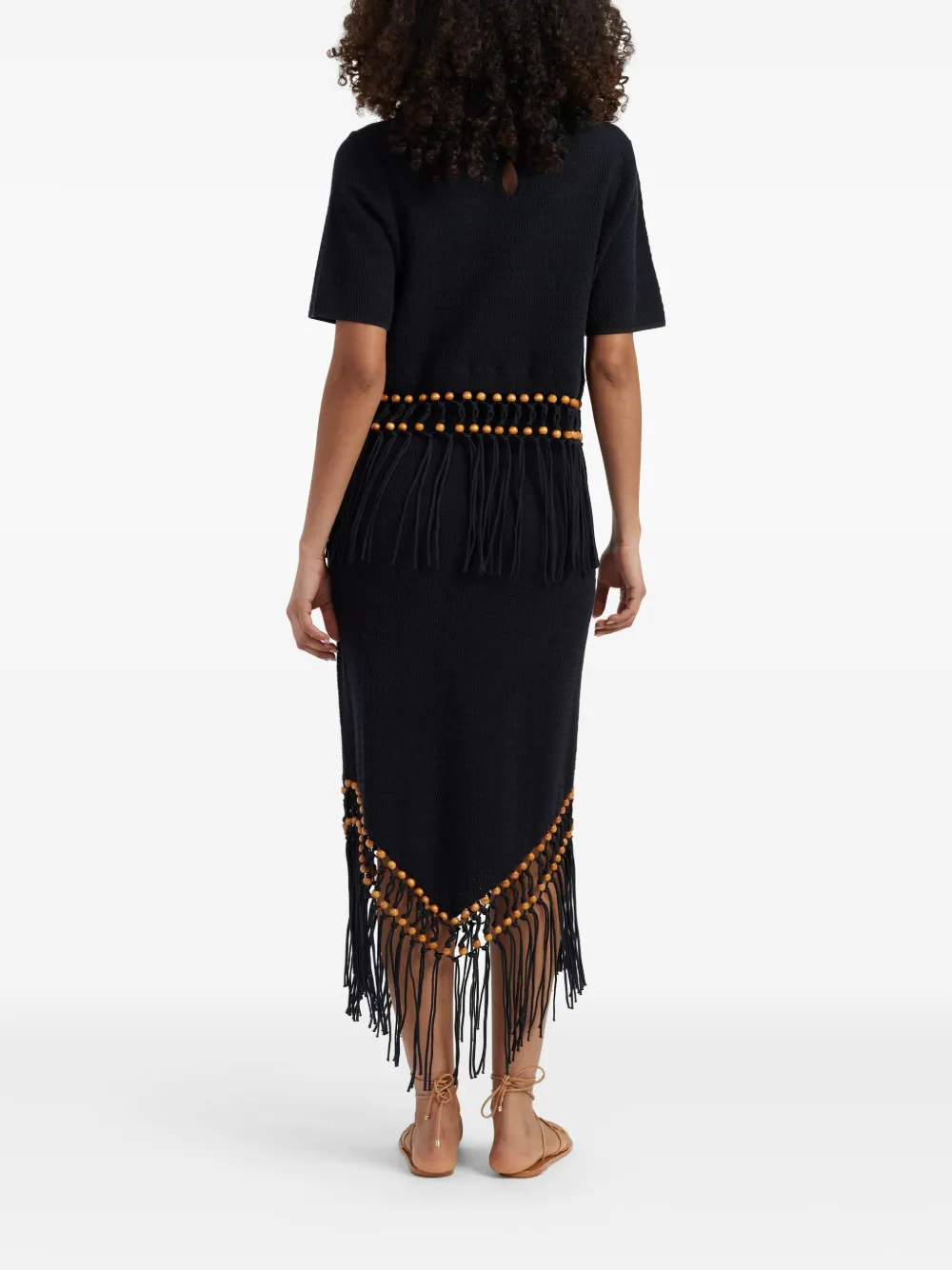 Chinti & Parker x Laura Whitmore rok met kralen Zwart