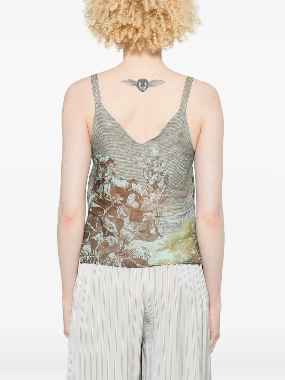 Co.go Botanical-print Top In Brown