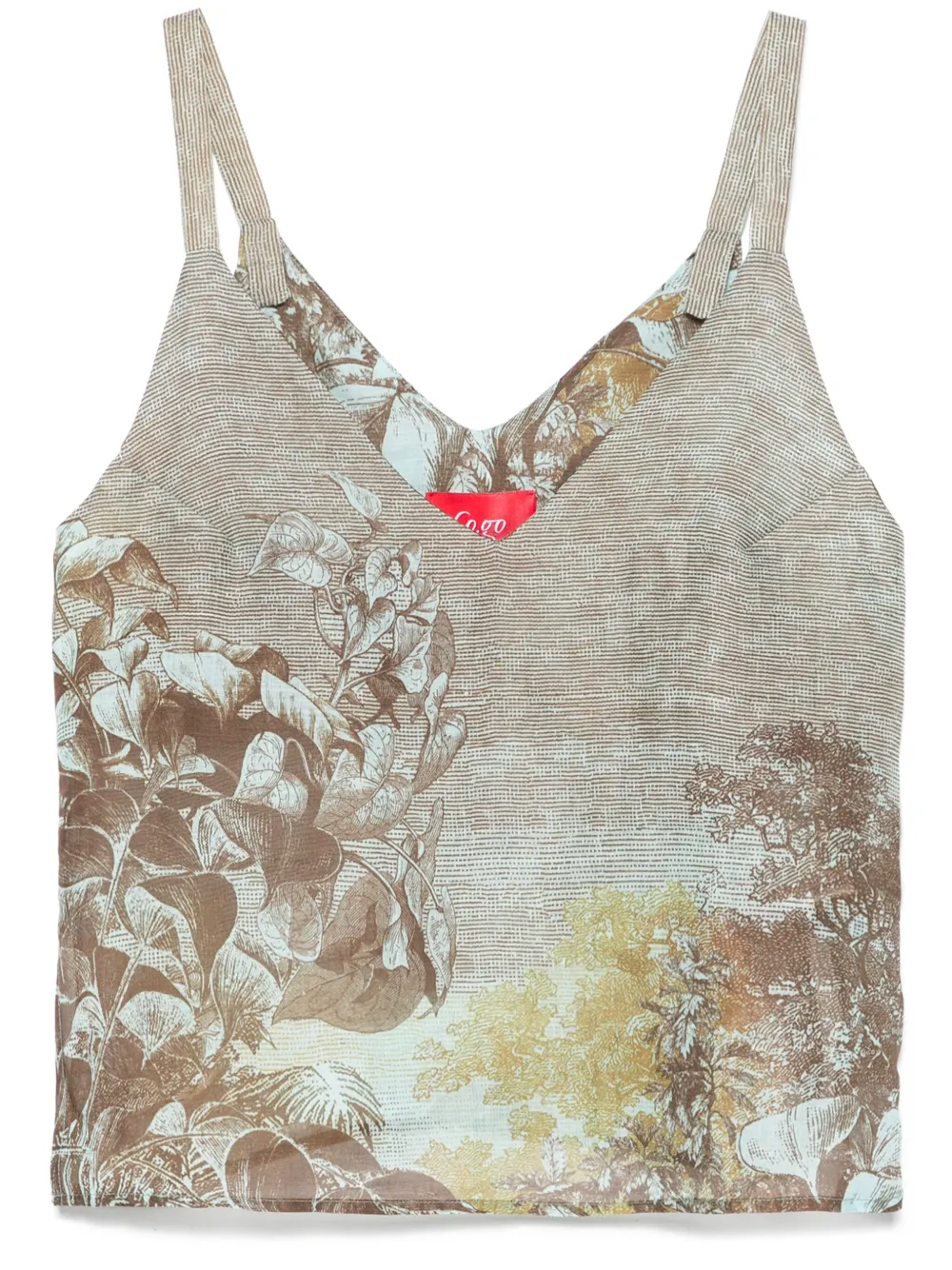 CO.GO botanical-print top | Brown | Image 1