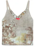 CO.GO botanical-print top - Brown