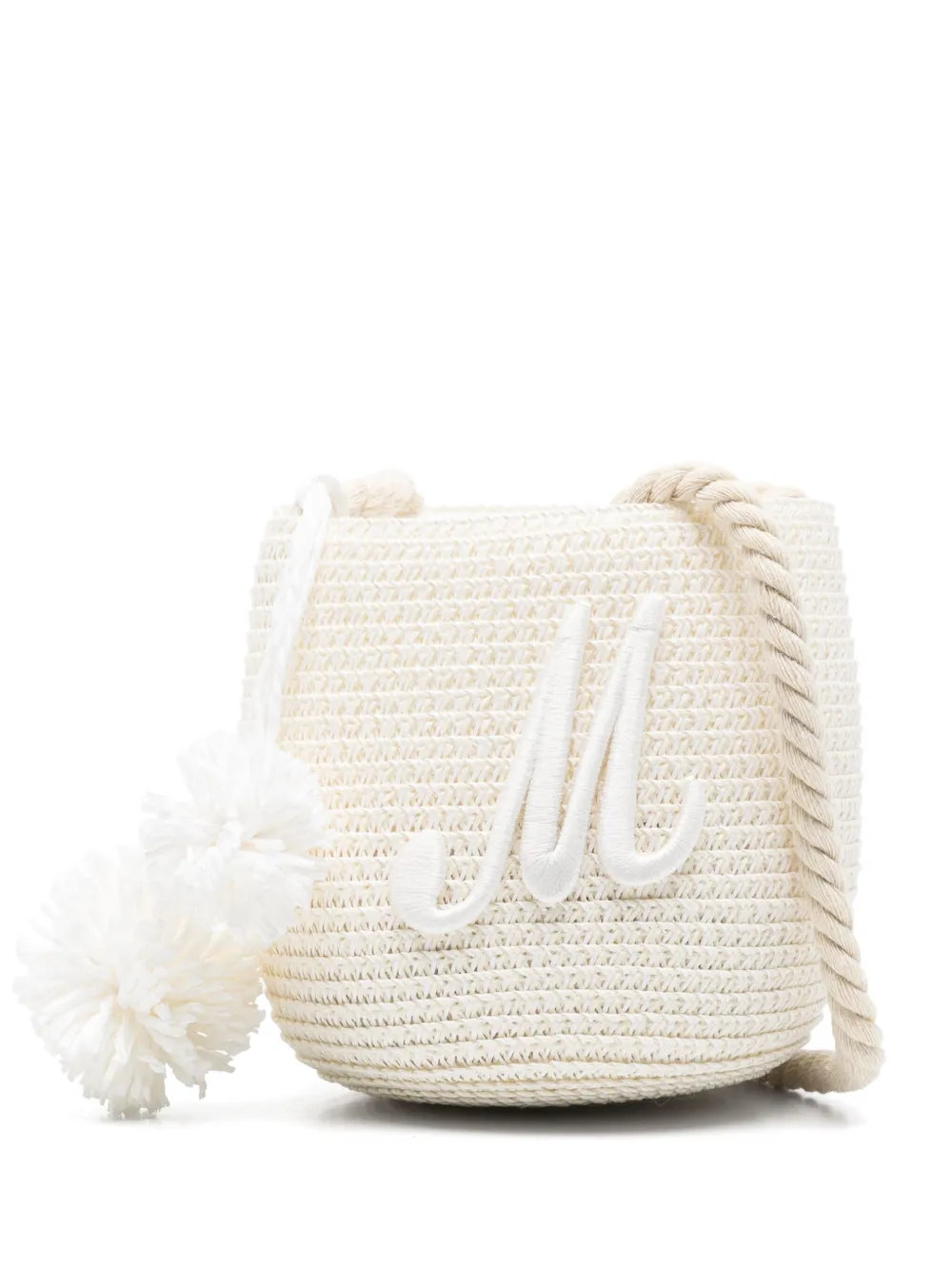 Monnalisa Bucket-tas met geborduurd logo Beige