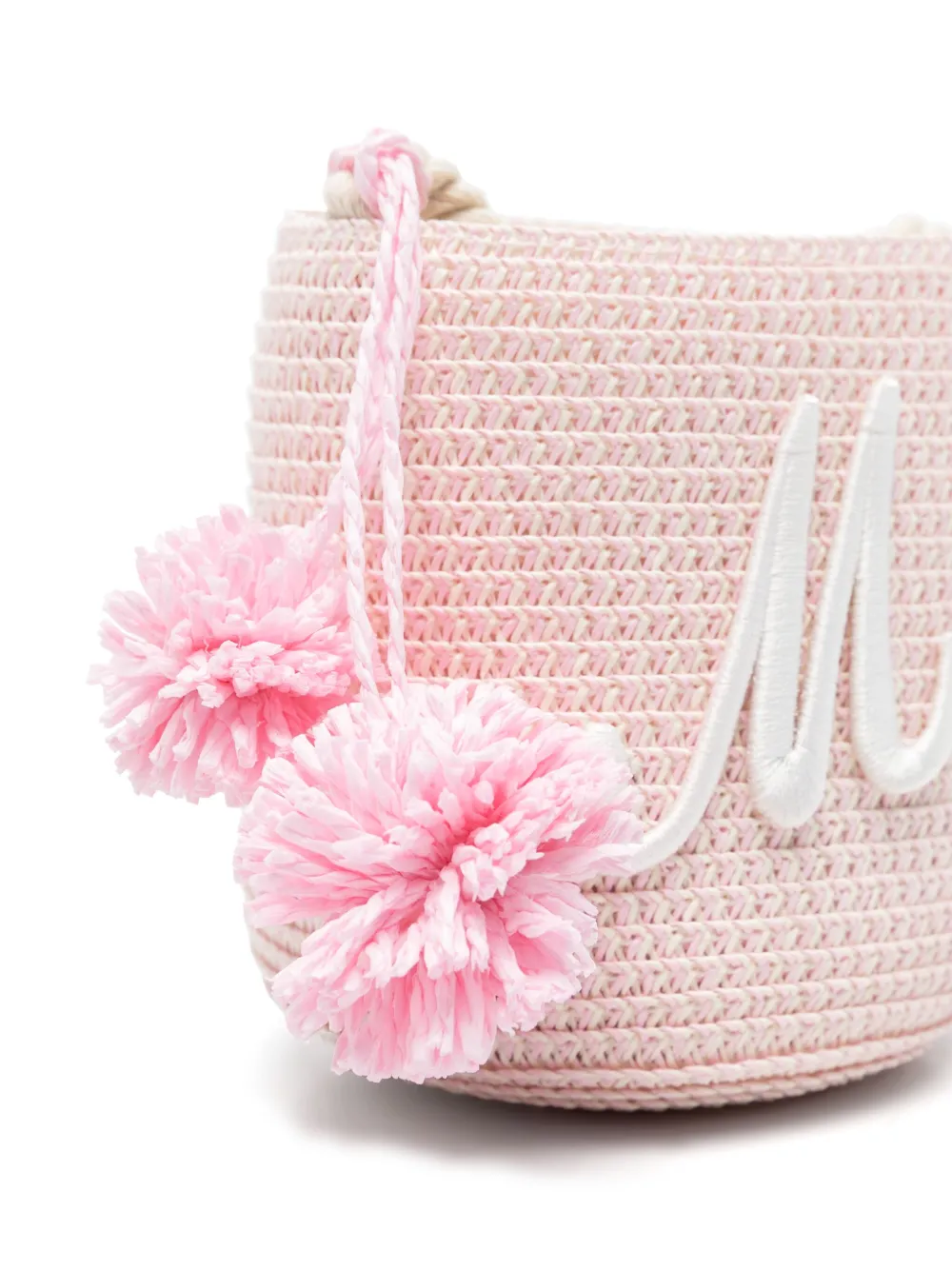 Monnalisa Rieten bucket-tas Roze