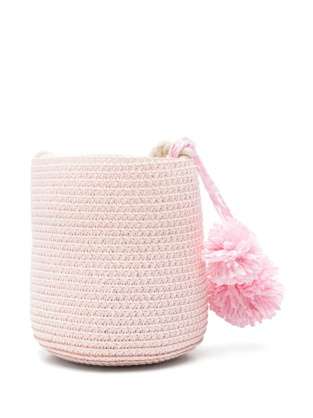 Monnalisa Rieten bucket-tas - Roze