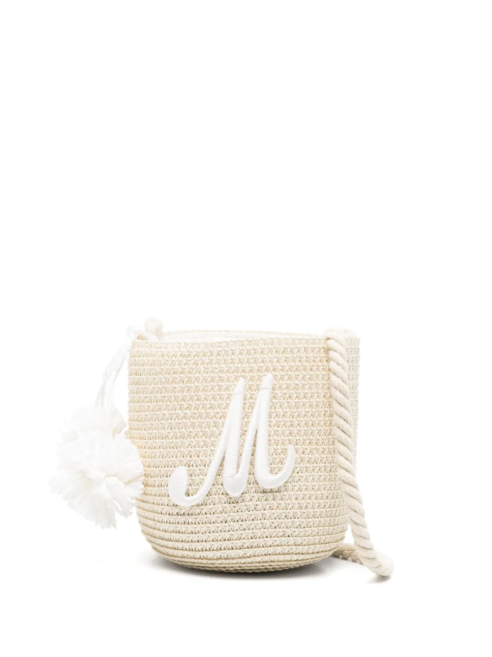 Monnalisa Bucket-tas met geborduurd logo Beige