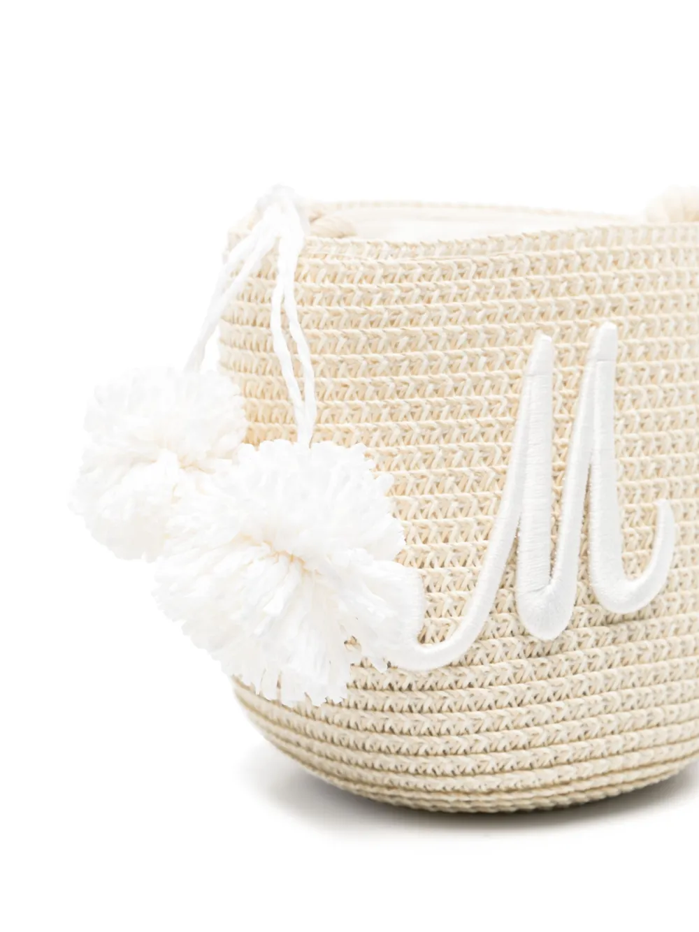Monnalisa Bucket-tas met geborduurd logo Beige
