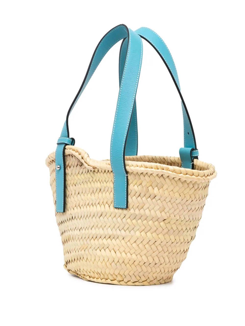 Loewe Pre-Owned 2010-2024 kleine raffia Basket shopper - Blauw