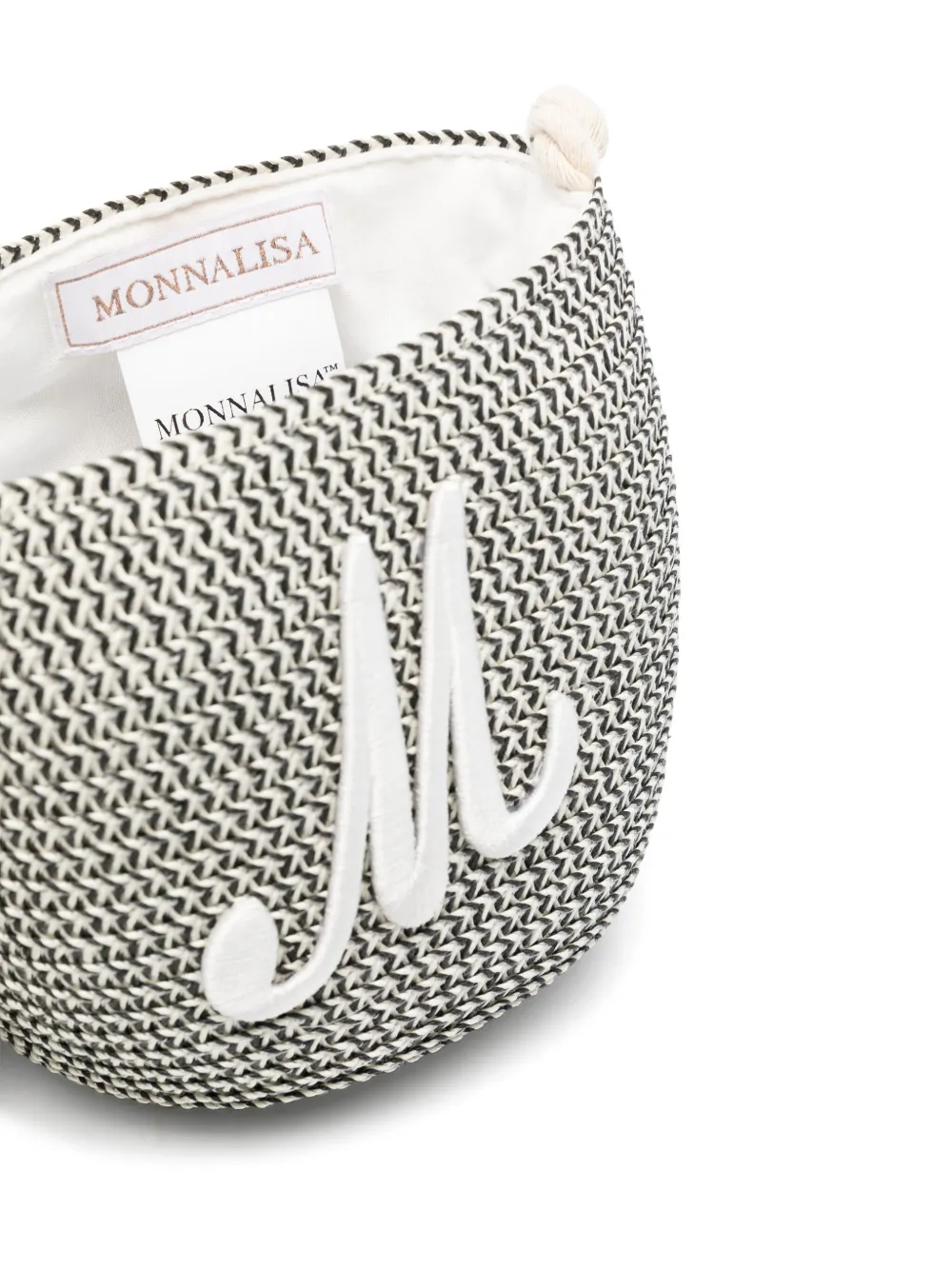 Monnalisa Bucket-tas met geborduurd logo Zwart
