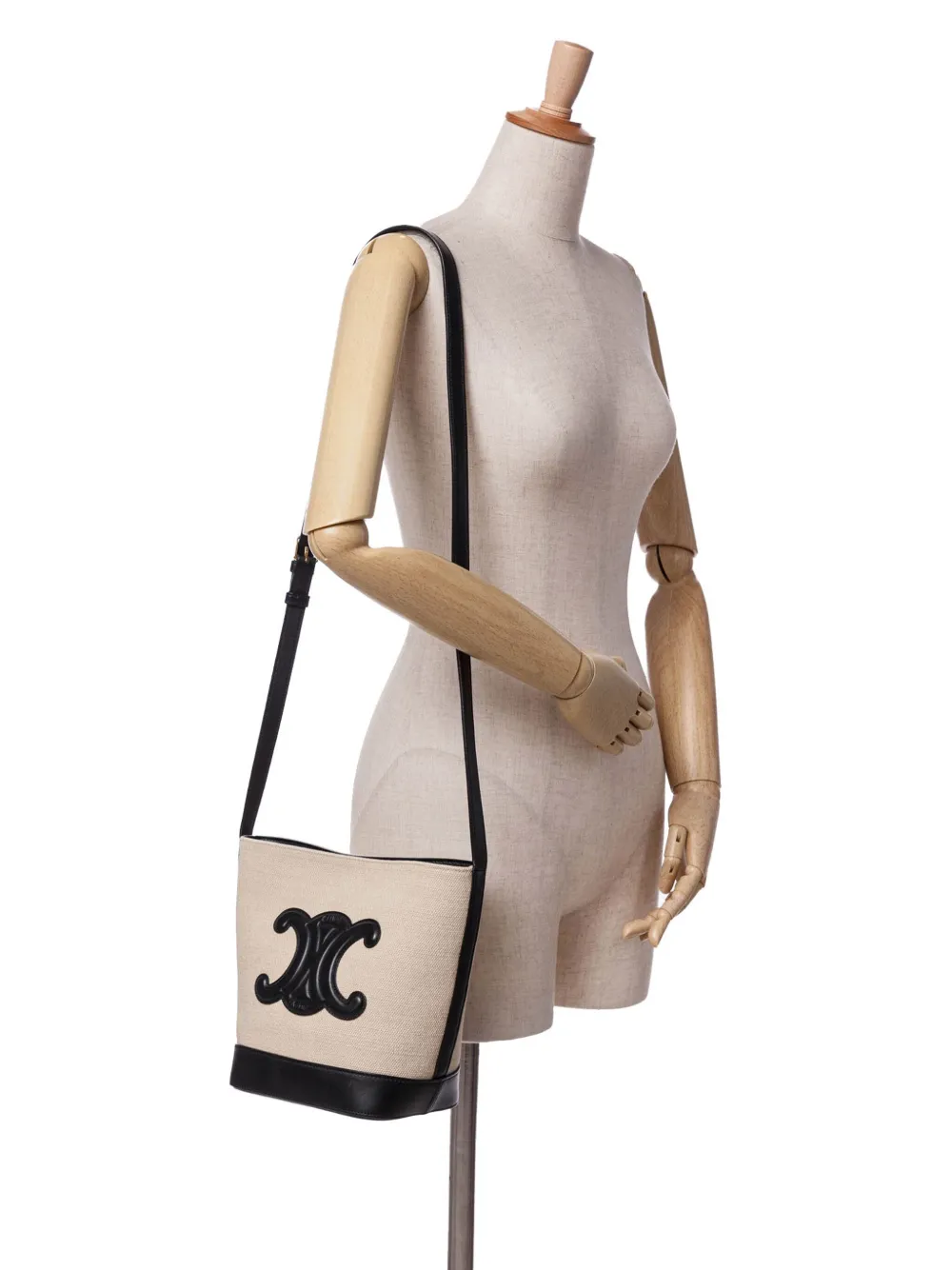 Céline Pre-Owned 2021 Small Canvas Triomphe Bucket Bag