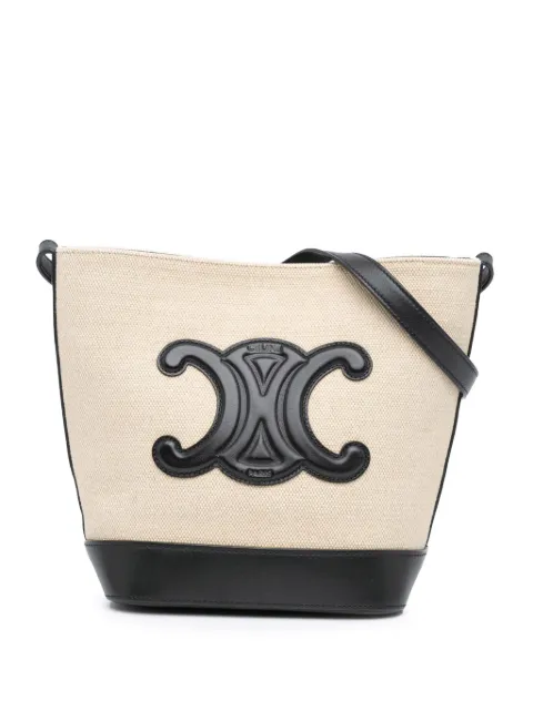 Céline Pre-Owned 2021 Small Canvas Triomphe bucket bag