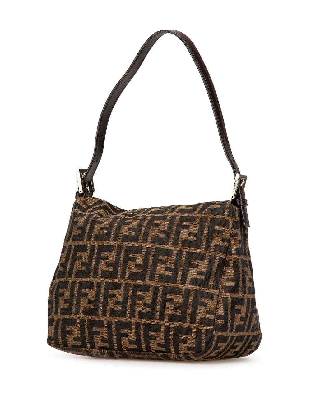 Fendi Pre-Owned 2010-2024 Zucca Canvas Double Flap schoudertas - Bruin