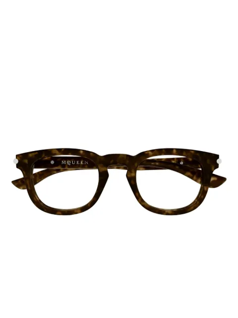 Alexander McQueen tortoiseshell square-frame glasses