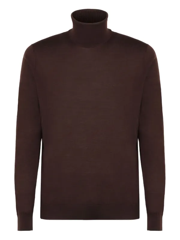 Kiton Wool Sweater in Brown