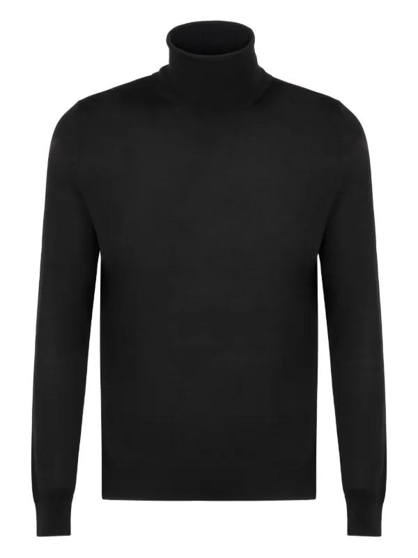 Kiton Wool Sweater in Black
