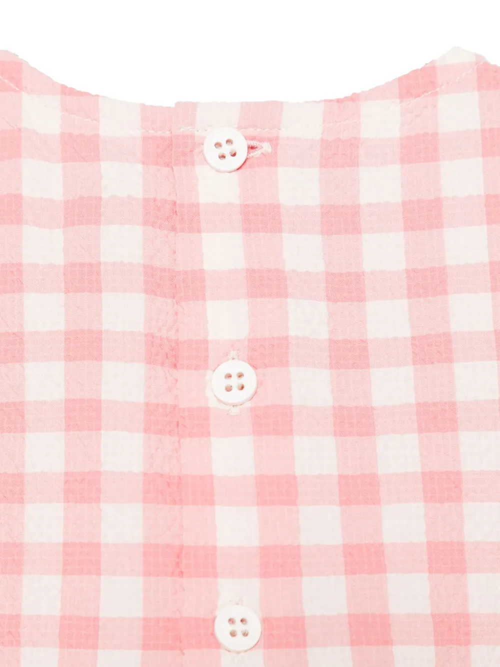Il Gufo Gingham seersucker shirt Roze