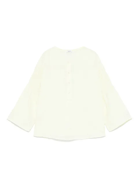 Il Gufo gathered linen blouse