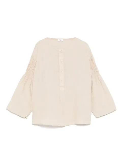 Il Gufo blusa fruncida de lino