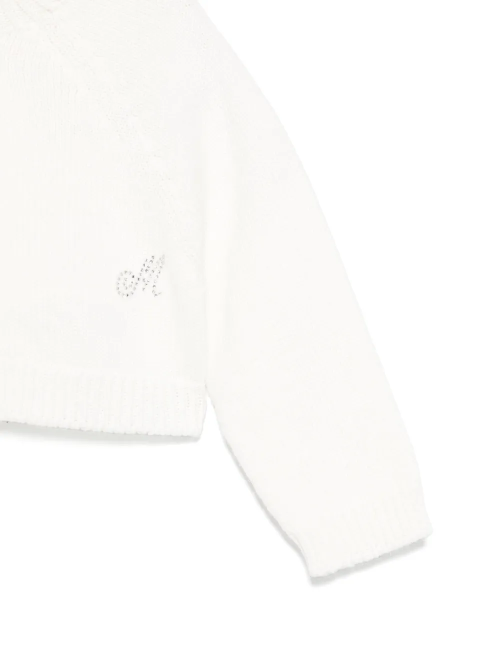 Monnalisa Vest met logo van kristallen Wit