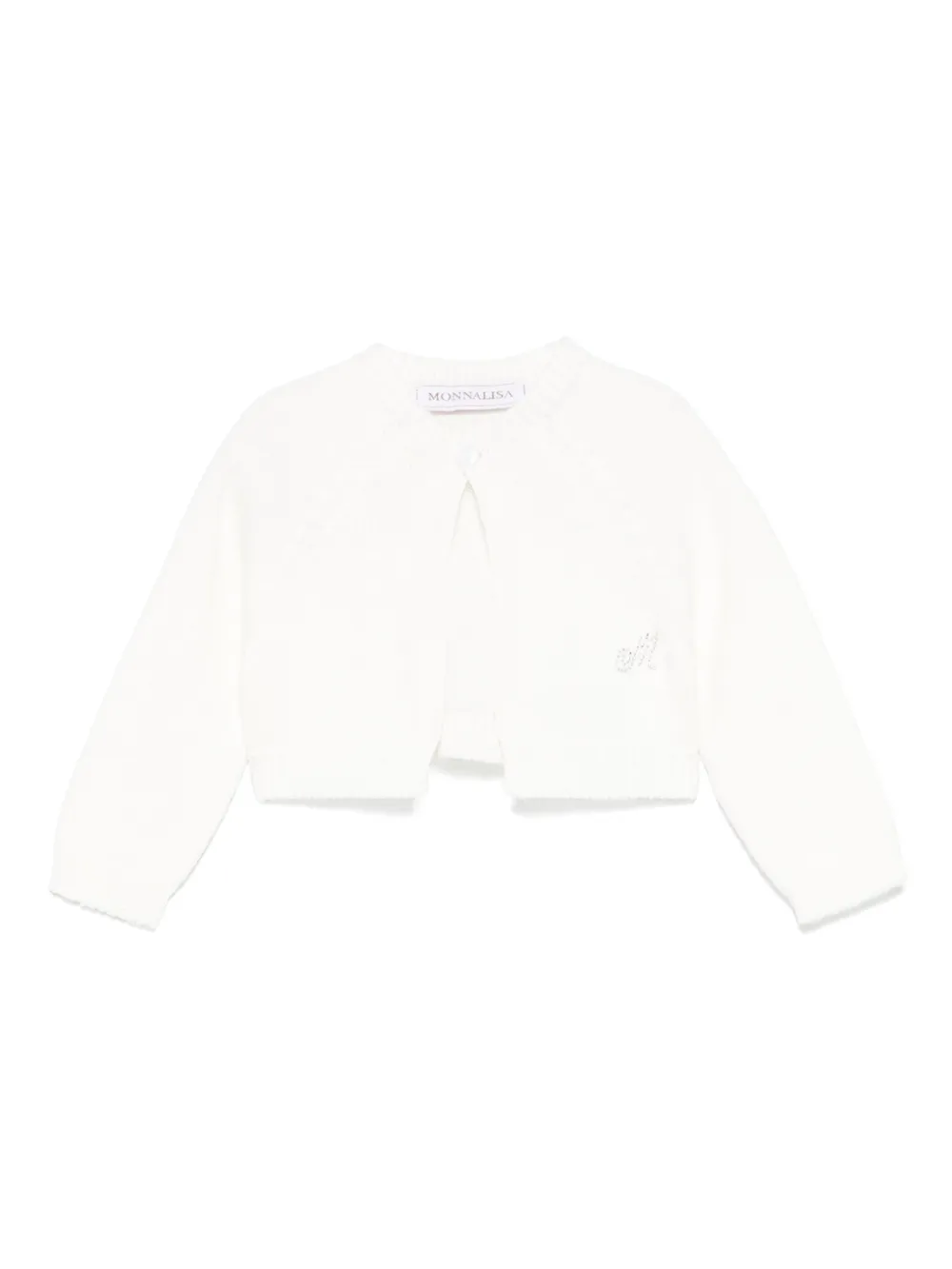 Monnalisa Vest met logo van kristallen Wit