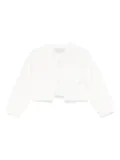 Monnalisa crystal-logo cardigan - White
