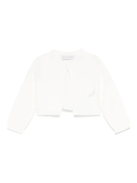 Monnalisa crystal-logo cardigan