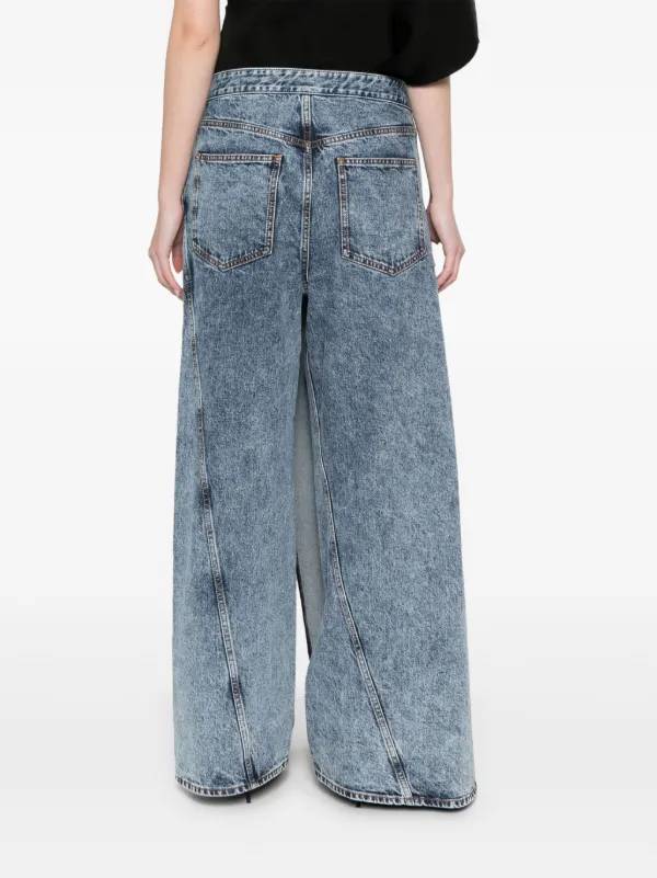 Alaïa Wrap wide-leg Jeans | Blue | FARFETCH