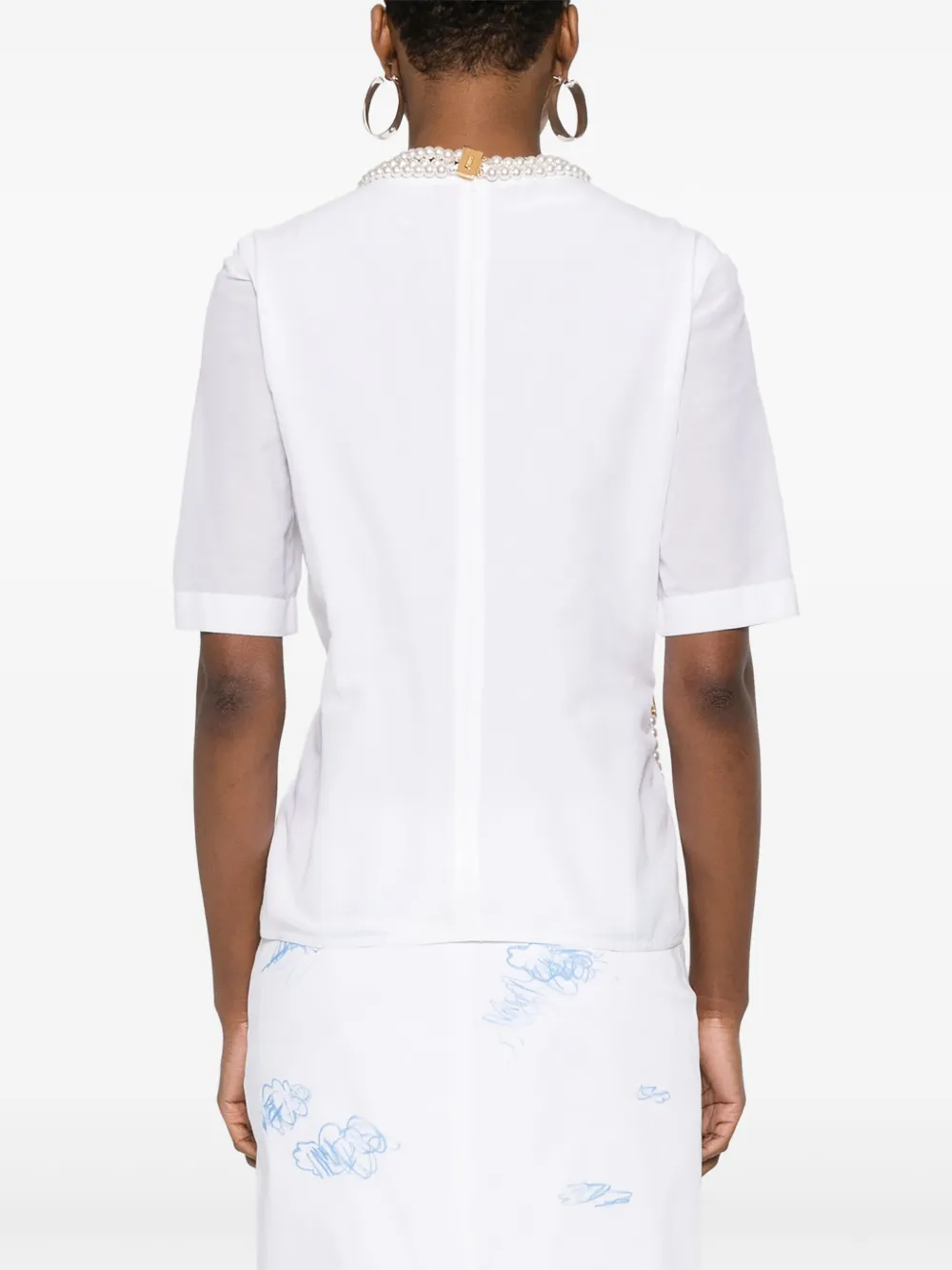Moschino T-shirt met imitatieparel Wit