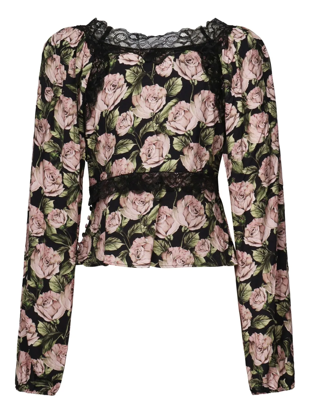 For Love And Lemons floral-print blouse - Zwart