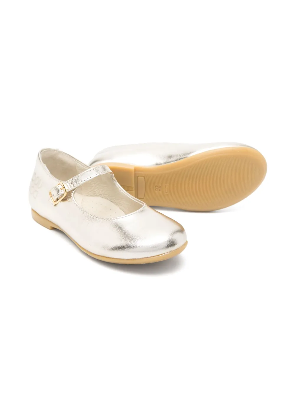 Douuod Kids Leren ballerina's - Goud
