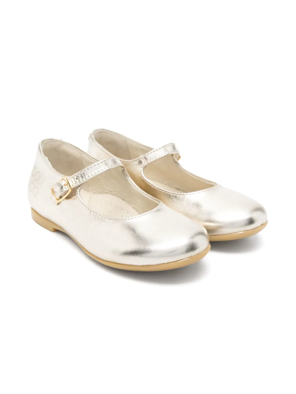 Douuod Kids leather ballet flats Gold