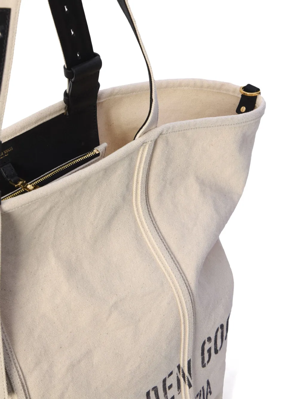 Golden Goose Shopper met logo Beige