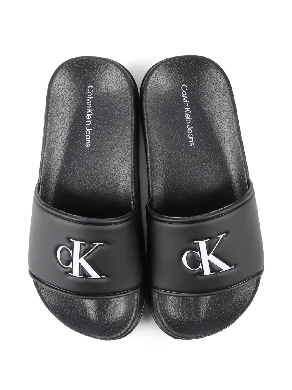 Calvin Klein Kids logo-debossed slides Black