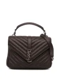 Saint Laurent Pre-Owned 2017 Medium Monogram Chevron Sheepskin College Bag satchel - Brown