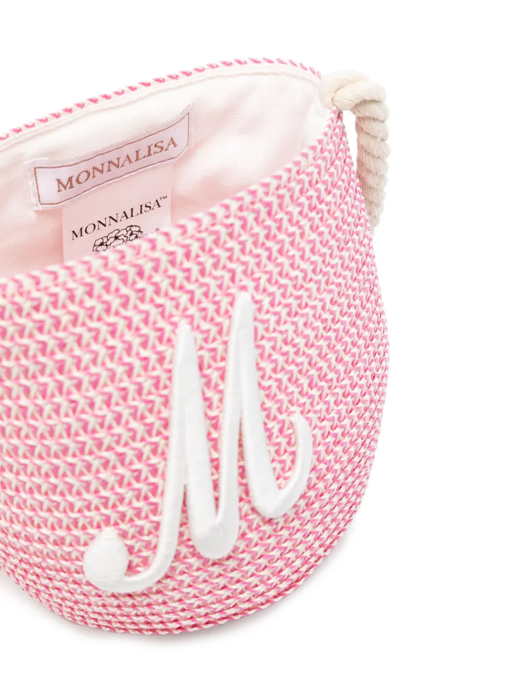 Monnalisa Bucket-tas met geborduurd logo Roze