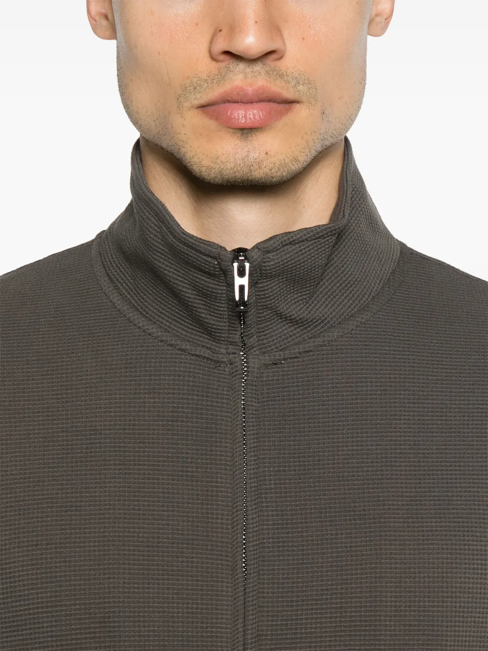 Emporio Armani Sweater met rits Bruin