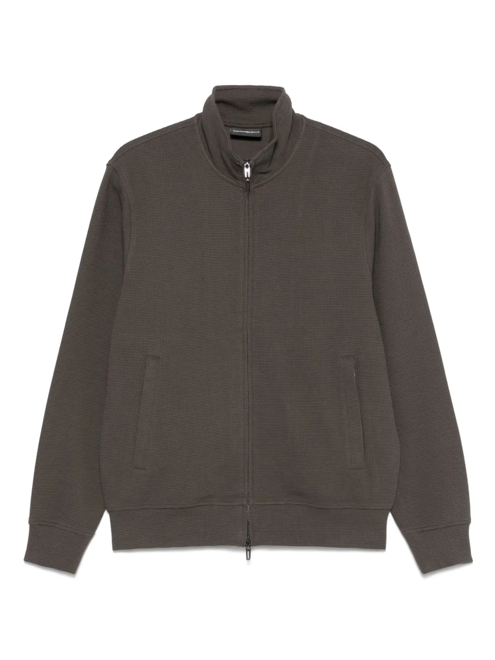 Emporio Armani Sweater met rits Bruin