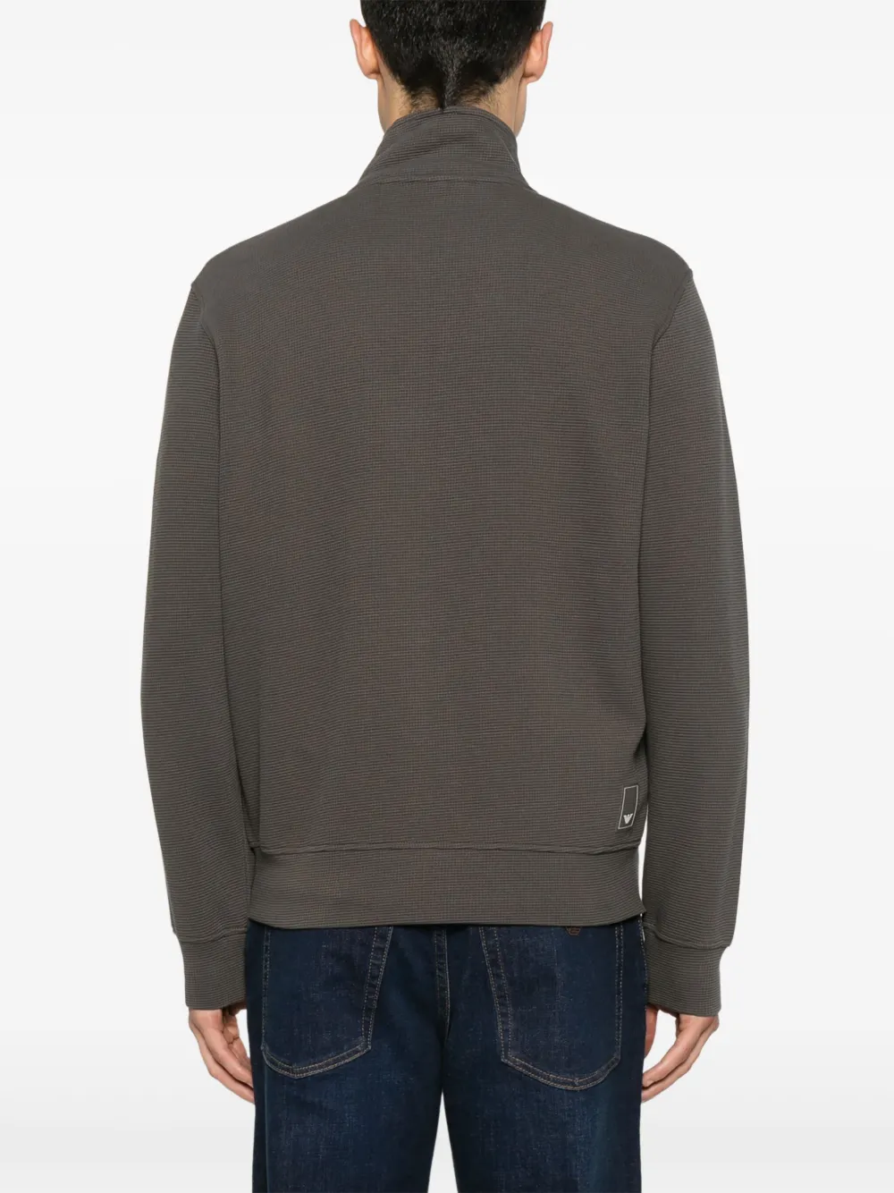 Emporio Armani Sweater met rits Bruin