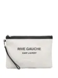 Saint Laurent Pre-Owned 2020 Canvas Rive Gauche Wristlet clutch bag - Black