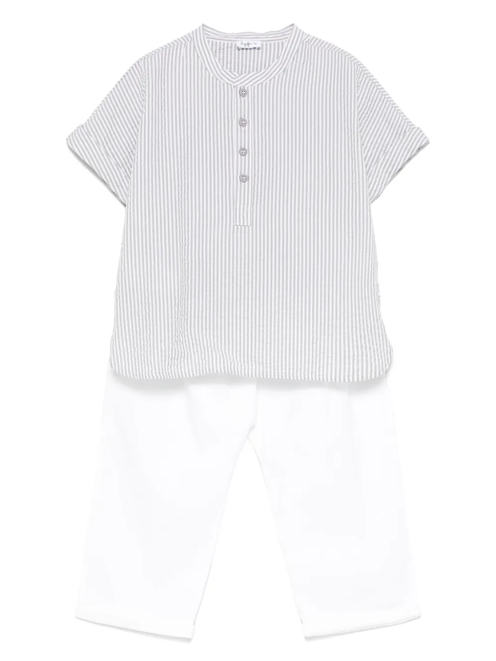 Il Gufo Conjunto com calça listrada | Cinza | Image 1