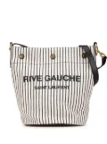 Saint Laurent Pre-Owned 2022 Striped Canvas Rive Gauche bucket bag - White