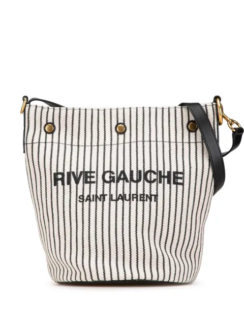 Saint Laurent Pre-Owned 2022 Striped Canvas Rive Gauche bucket bag