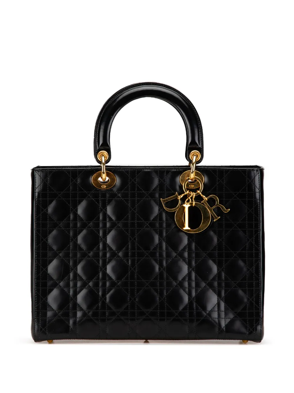 Christian Dior Pre-Owned 2001 ラージ ラムスキン カナージュ レディ ディオール サッチェルバッグ - Christian Dior Pre-Owned 2001 ラージ ラムスキン カナージュ レディ ディオール サッチェルバッグ -
