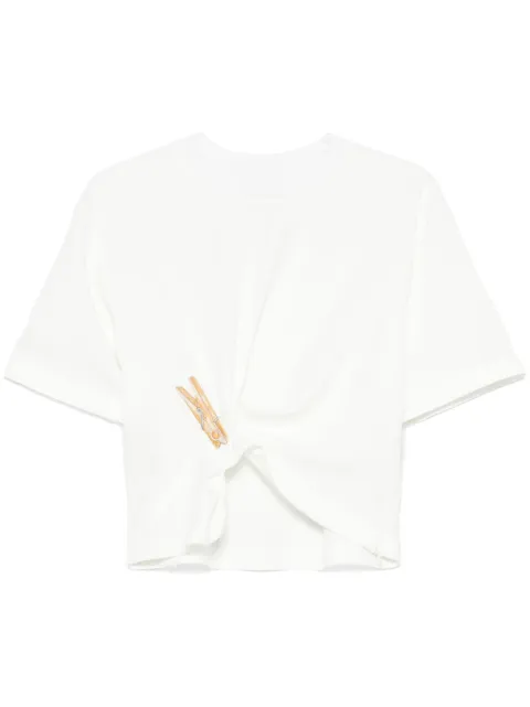 MOSCHINO JEANS clothes peg-patch T-shirt